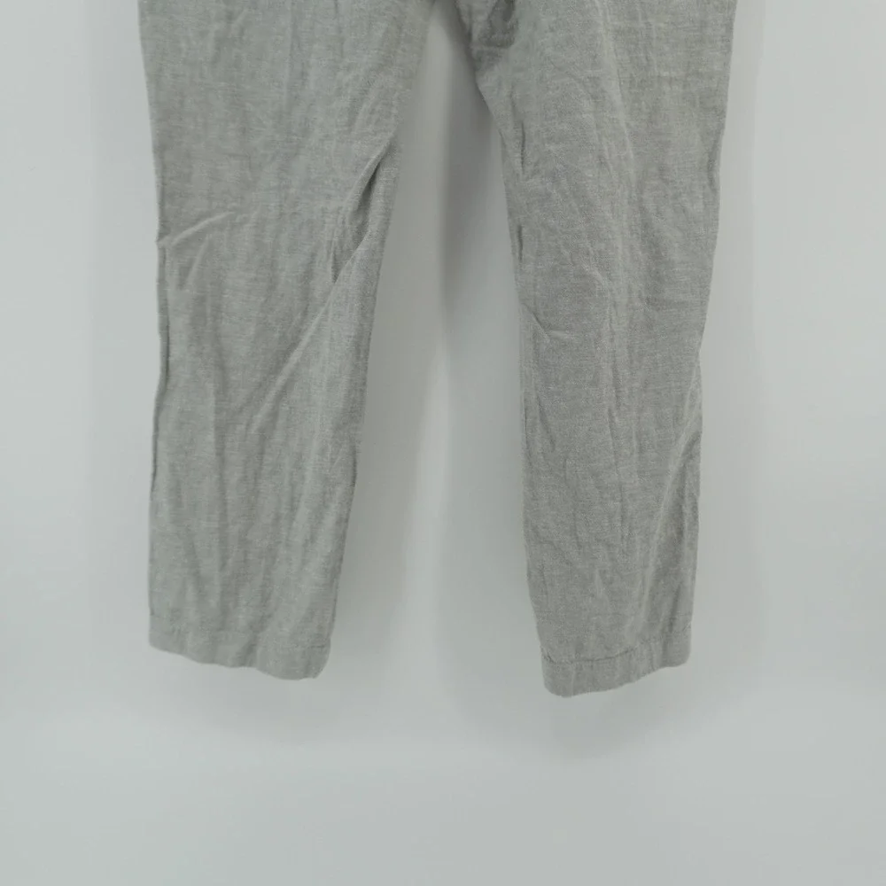 J.Crew Straight Leg Pants Mens 36x32 Gray Linen Cotton Re-Imagined Trousers